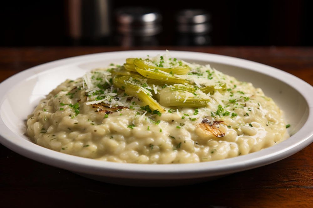risoto de alho-poró